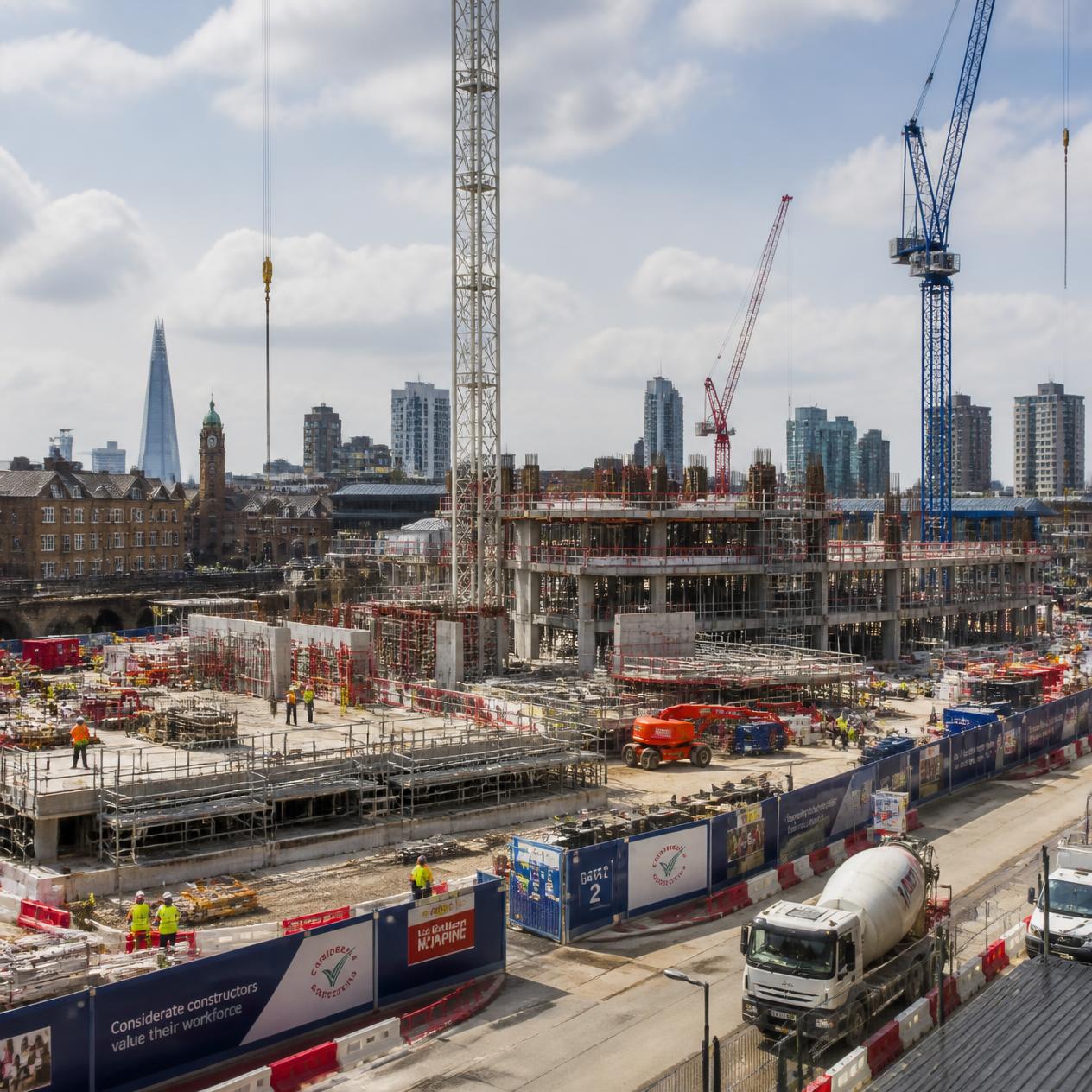 Construction site in central London